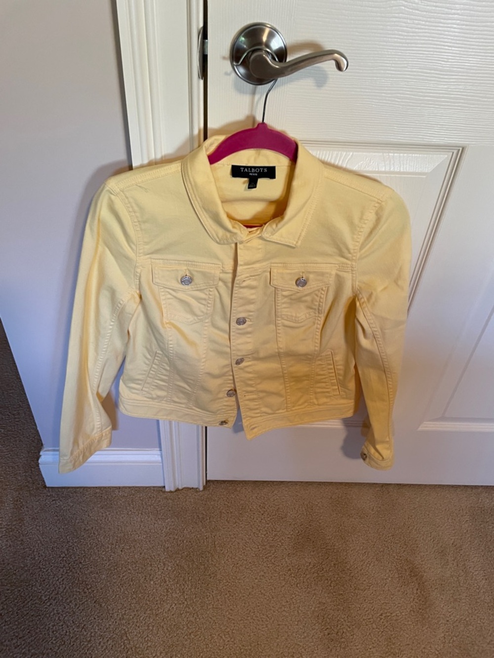 Talbots Pale Yellow Cotton Denim Jacket